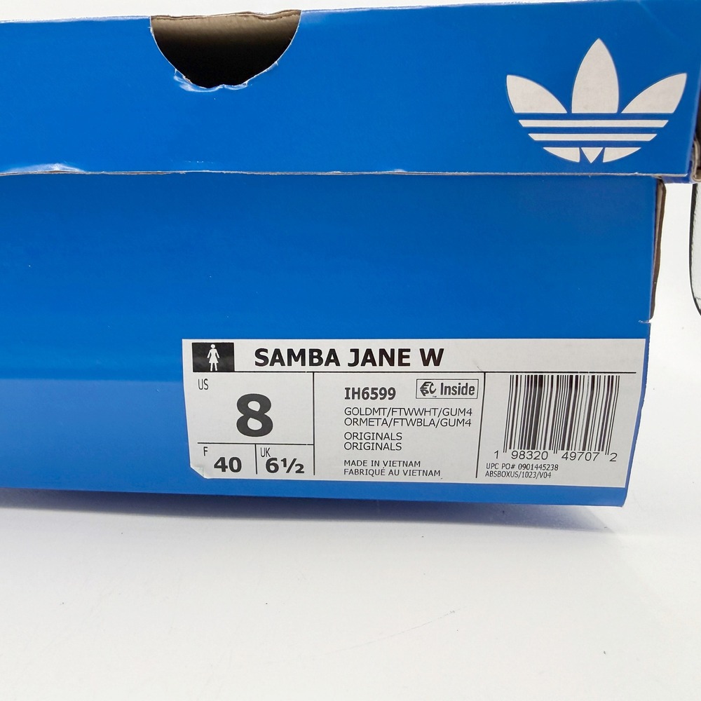 Adidas Samba Jane Womens Size 8 Gold Metallic IH6599, NEW - Picture 10 of 10
